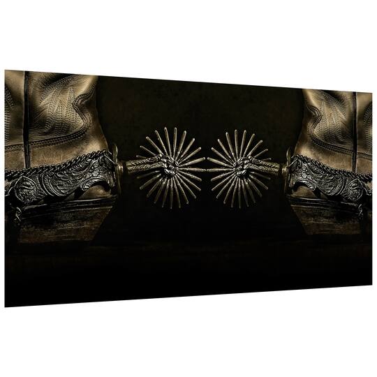 Empire Art Direct 48" x 24" Silver Spur Spiral Frameless Printed Tempered Glass Wall Art